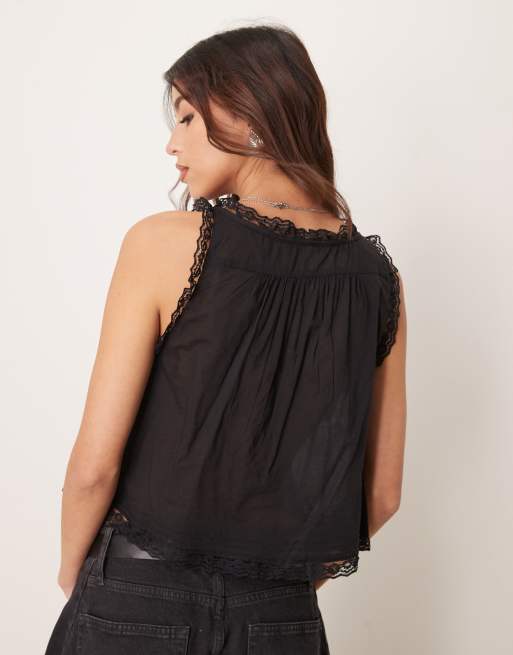 フリーピープル Free People Evermore Tank レディース シャツ トップス Black Free People Evermore Lace Trim Tank | Nordstrom