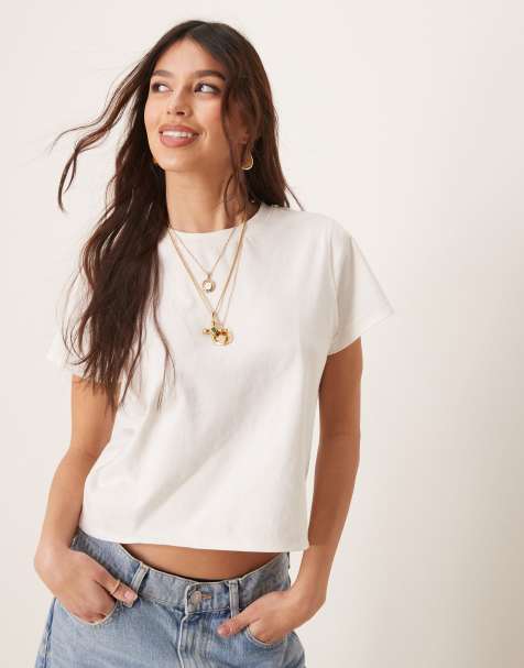 Free People - Everyday - Ruimvallend T-shirt in effen ivoorwit - view 1