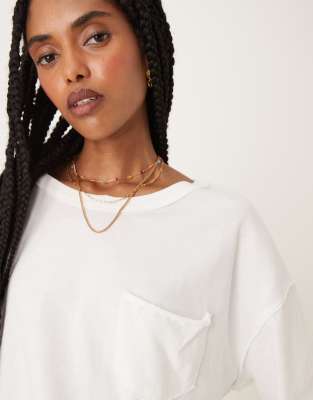 Free People Fade Into You Pocket Detail Long Sleeve T-shirt In Brown