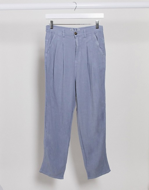 Free People Faded Love high waisted cargo trouser in blue