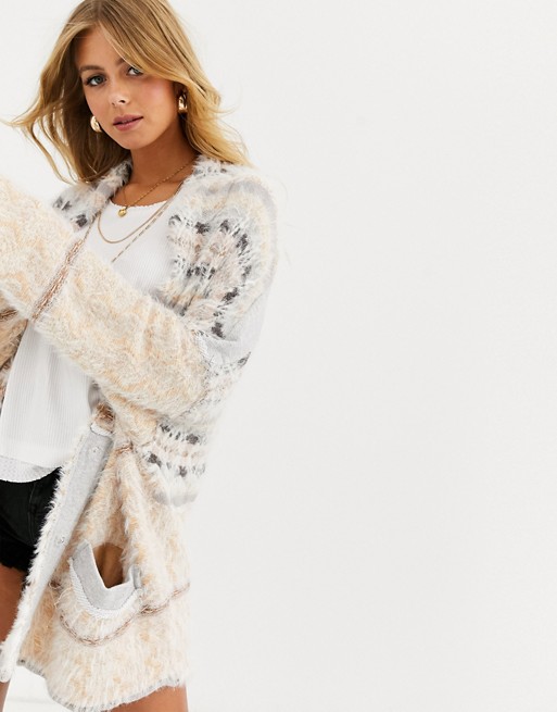 Free People fair weather patterned cardigan
