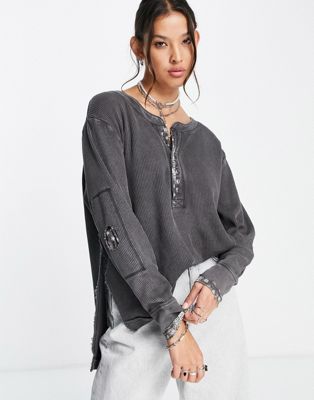 Free People fall for you long sleeve henley top