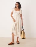 [Free People] Free People falling sun lace insert midi dress in tea-White L Tea