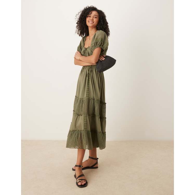 knee length dresses for ladies Free People Alejandra Midi Dress in Blue main image 0