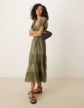 [Free People] Free People Falling Sun midi dress in crystal kelp-Green S CRYSTAL KELP