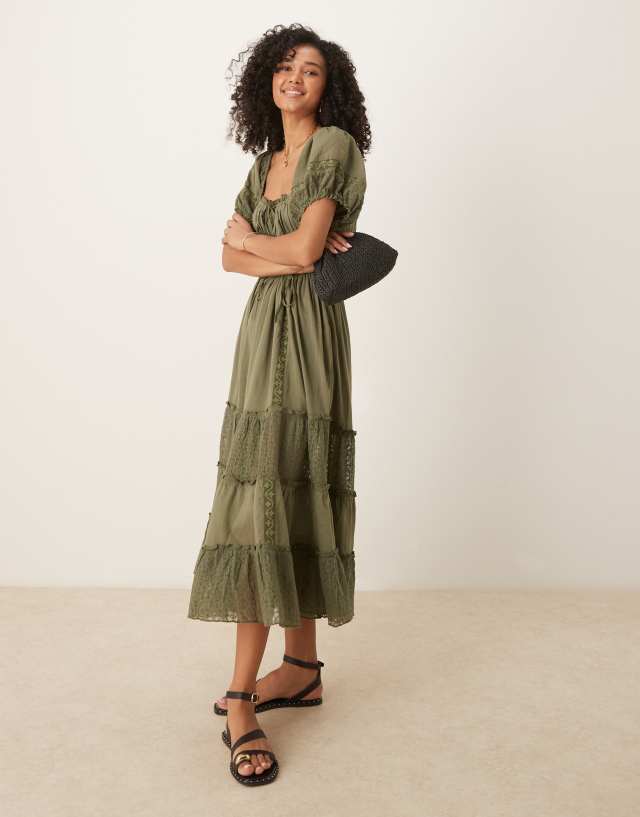free people winter sun dress falling midi in crystal kelp semi-custom wedding dress be free. Size Alpha:UK-L Unique Vintage Black Velvet