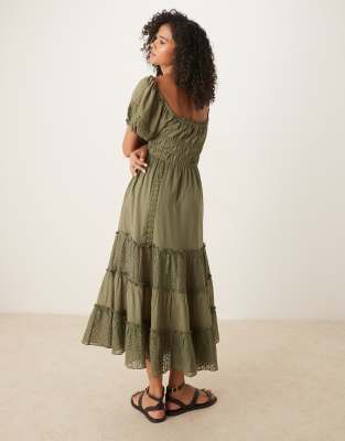 free people falling leaves dress Free People falling sun midi dress in crystal kelp