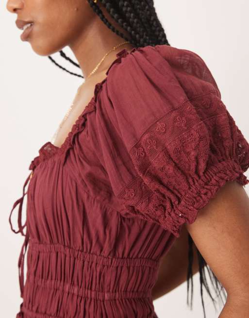 Free People falling sun midi dress in syrah | ASOS