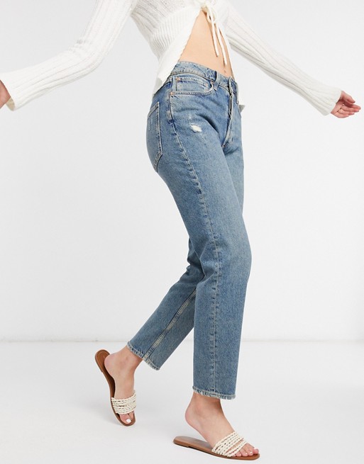 Free People Fast Times high rise mom jeans in indigo blue