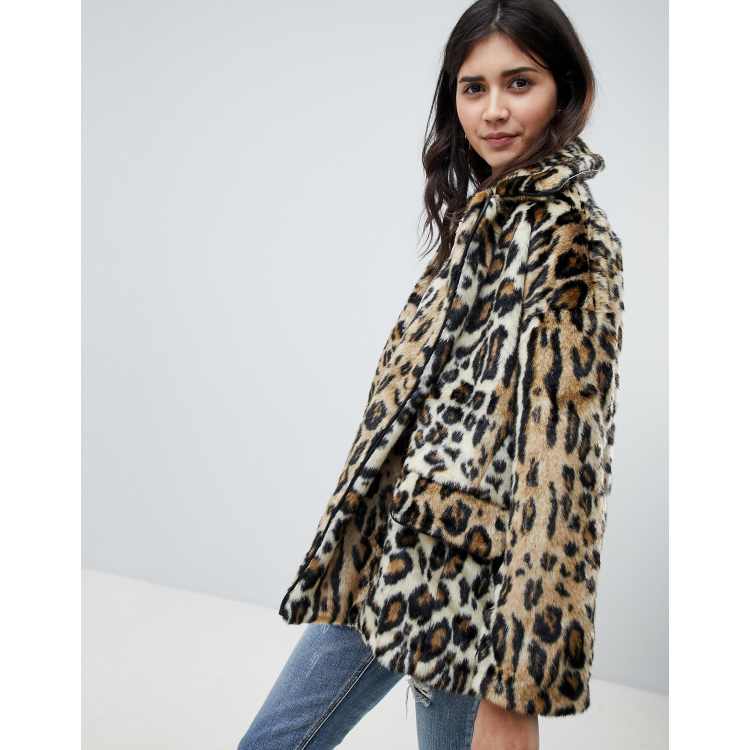 Free people leopard denim 2024 jacket