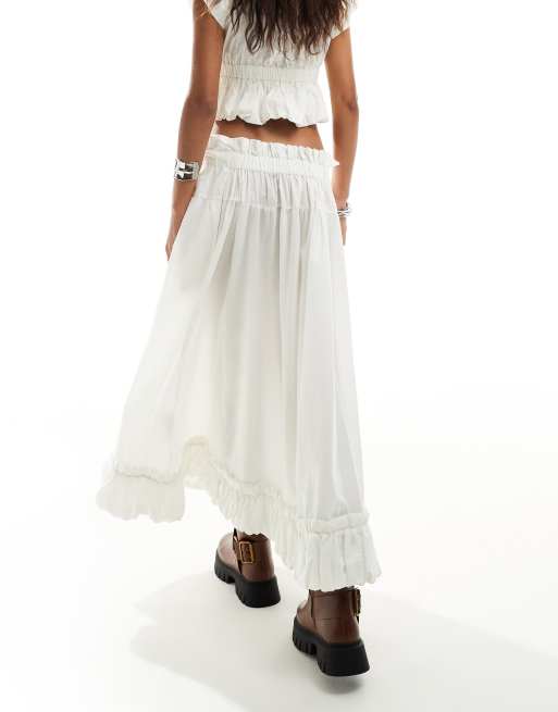 Free People favorite part paperbag waist midi skirt in ivory part of a set