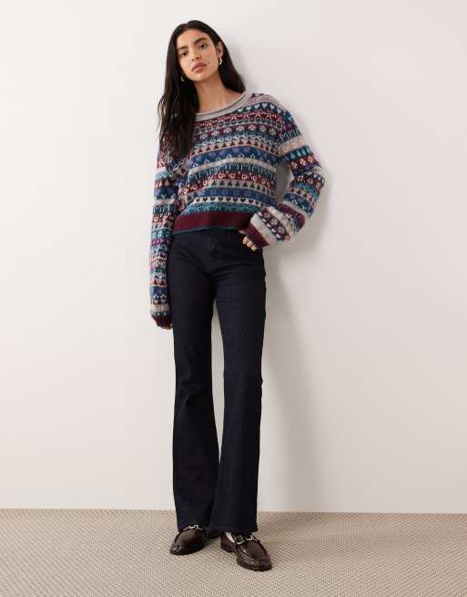 Free People favorite things sweater In frosted wine graphic, 2 of 4