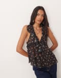 [Free People] Free People Fearless knit tank in night sky combo-Multi XL Night sky combo