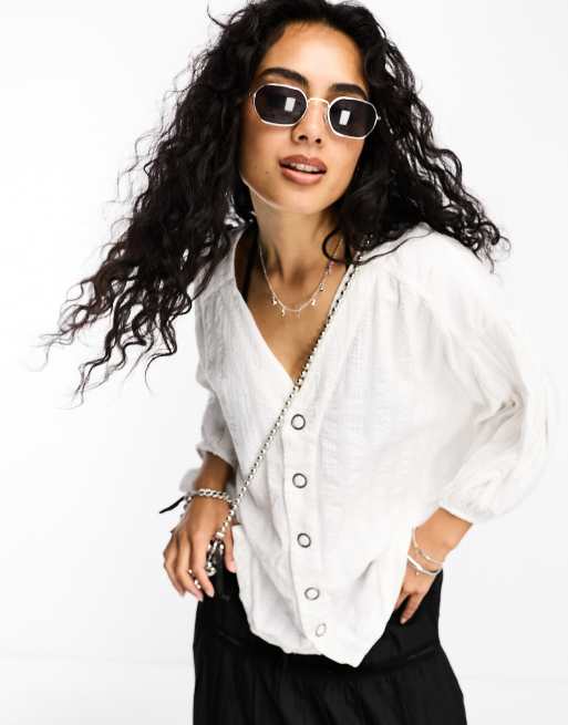 Free People – Feel It Still – Blus med volymärmar