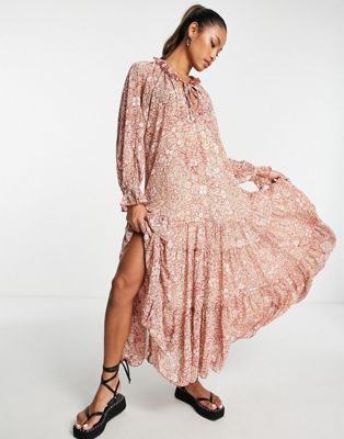 Free People feeling groovy maxi dress in floral print