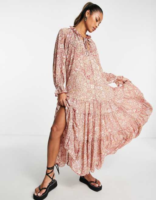 Free people hot sale long sleeve maxi