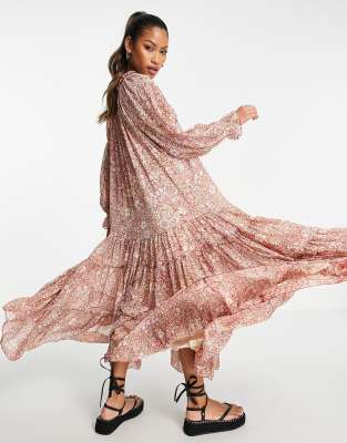 italy maxi dress Allegria Italian Silk Maxi Kaftan Dress