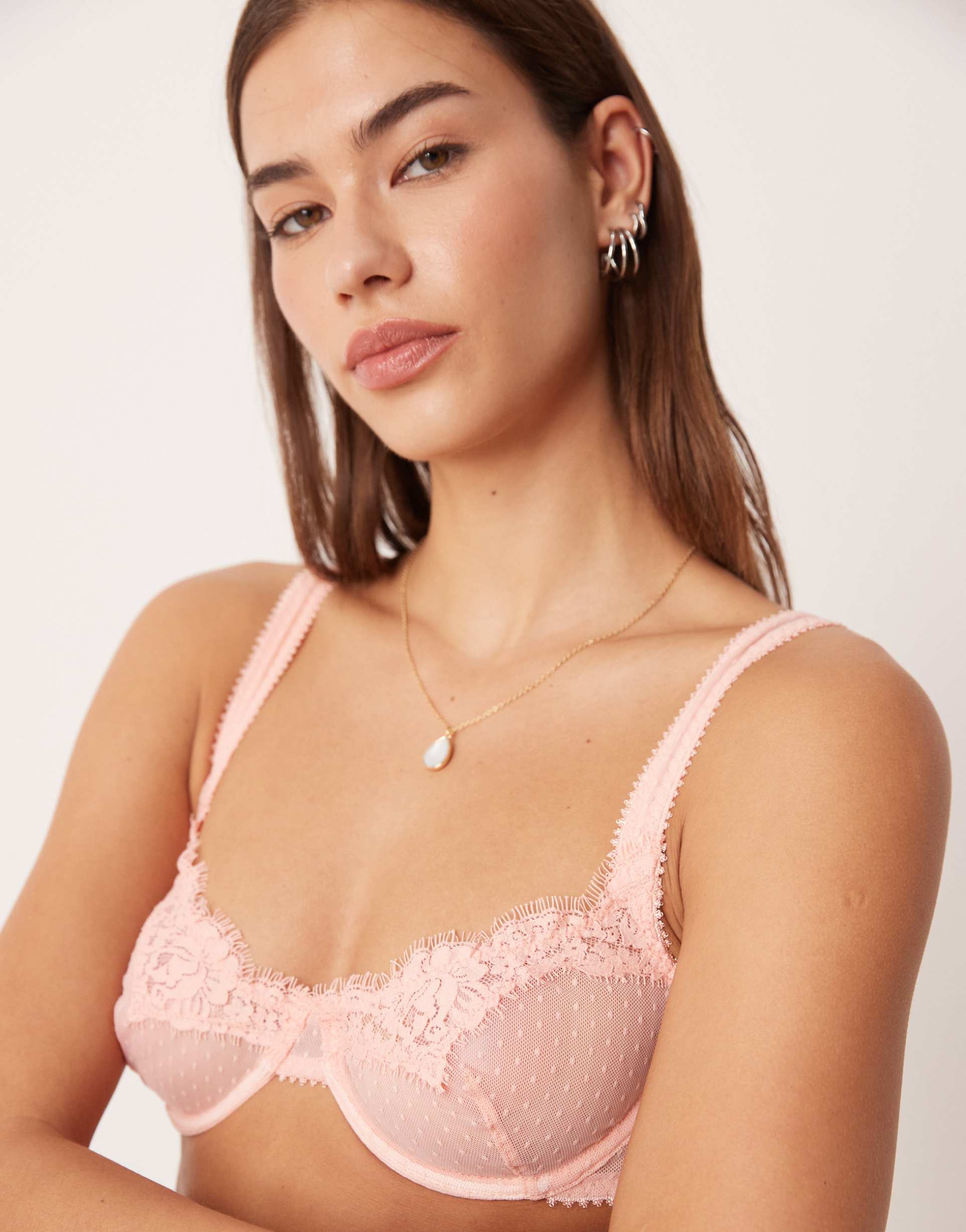 free people fiona demi underwire bra in flamingo flamenco