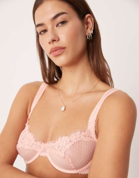 Free People - Fiona - Reggiseno a mezza coppa color fenicottero flamenco con ferretto - view 1