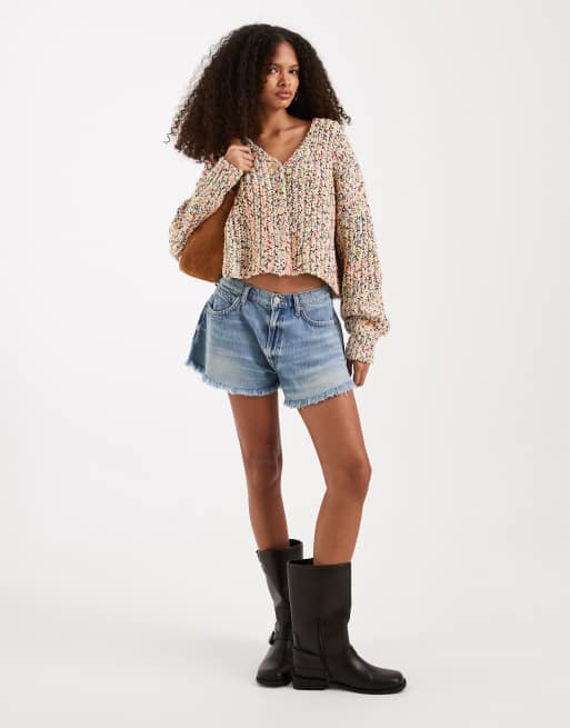 Free People Flea Market cardigan in neon sand combo, 2 of 4