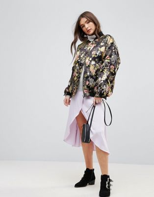 adidas floral jacquard bomber jacket