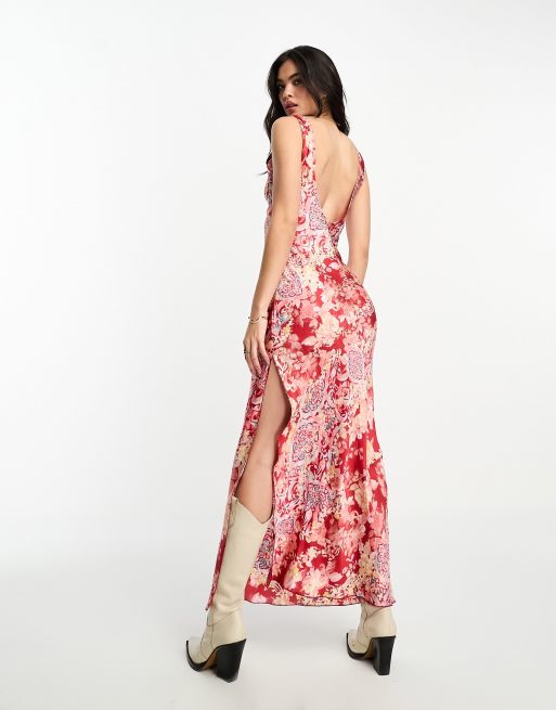 Free people store red flower dress