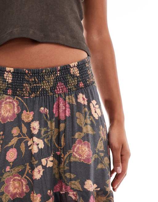 Free People floral print tiered maxi skirt in multi, 4 of 5