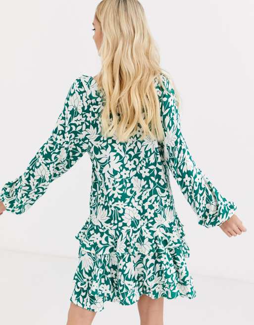 Free people outlet floral ruffle dress