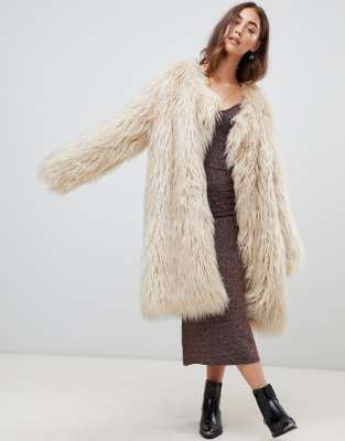 Faux fur cardi free people sale