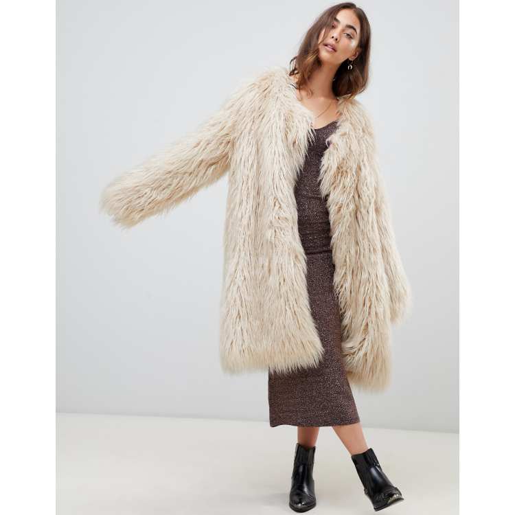 Free people sale faux fur sweater