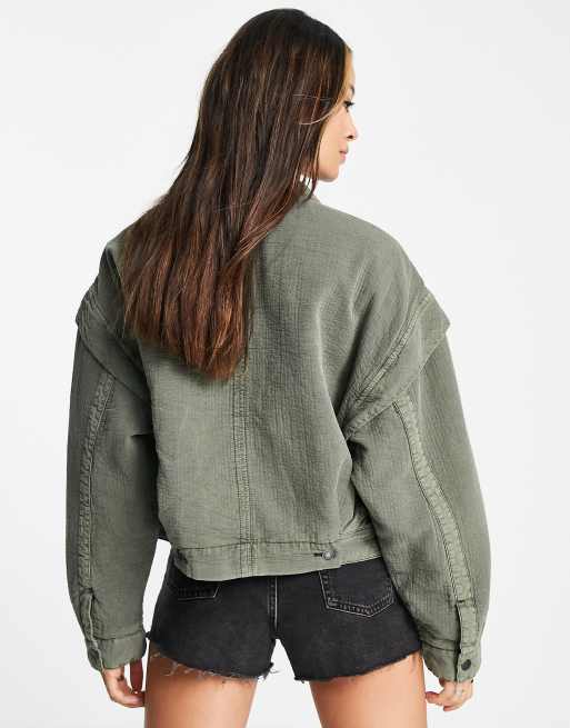 Free People – Florence – Oliwkowa kurtka bomberka, 3 z 4