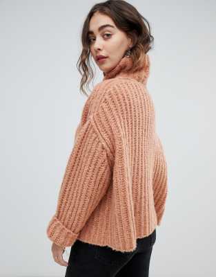 free people fluffy fox turtleneck sweater