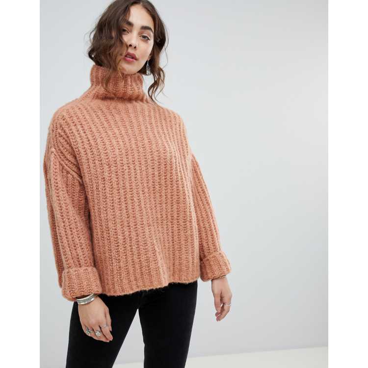 Free People Fluffy Fox oversized chunky high neck sweater ASOS