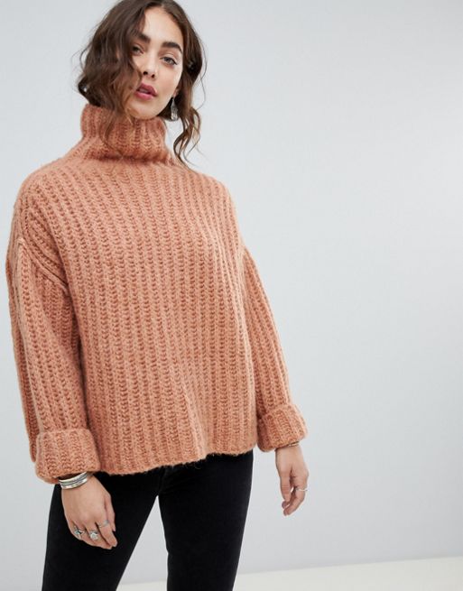 Free People Fluffy Fox oversized chunky high neck sweater | ASOS