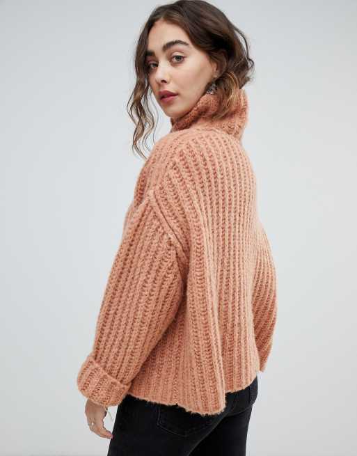 Free people fluffy 2025 fox turtleneck sweater