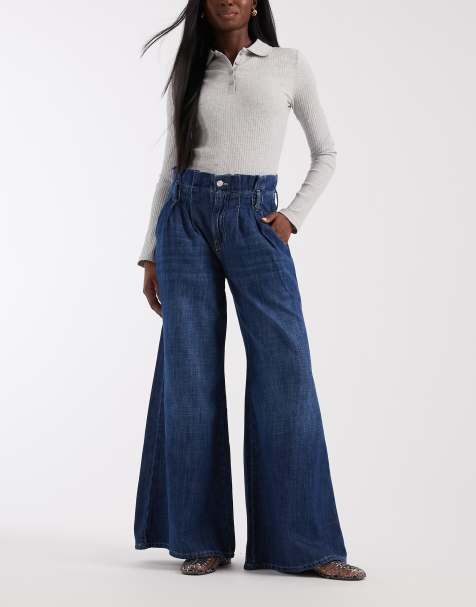 Free People forager skirt jean in dark blue - view 1