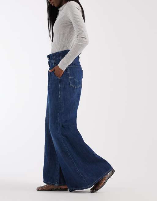 Free People Forager skirt jeans in dark blue, 3 of 5