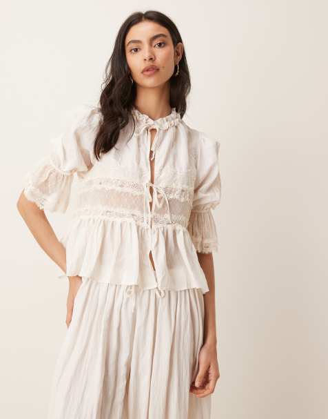 Free People forever young bed jacket in white - view 1