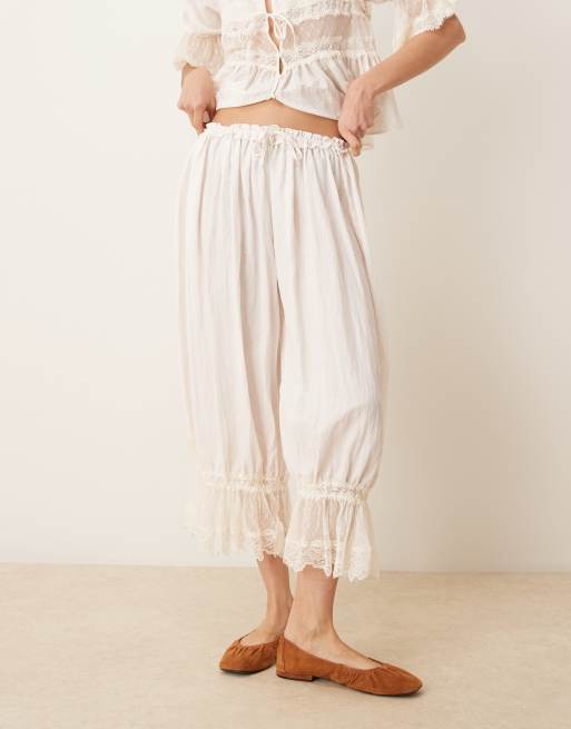 Free People Forever Young bloomer pants in white | ASOS
