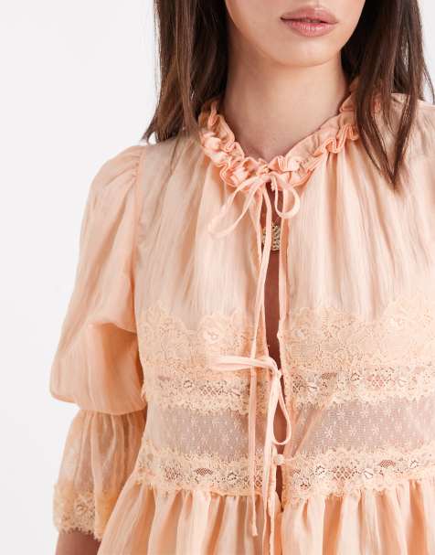 Free People forever young co-ord in peach - view 1