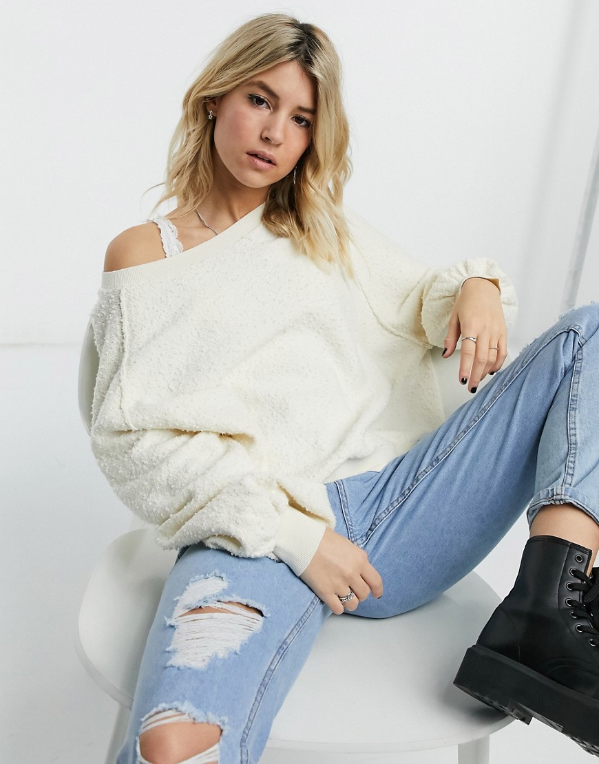 FREE PEOPLE FOUND MY FRIEND SWEATER IN IVORY-WHITE,OB1222468