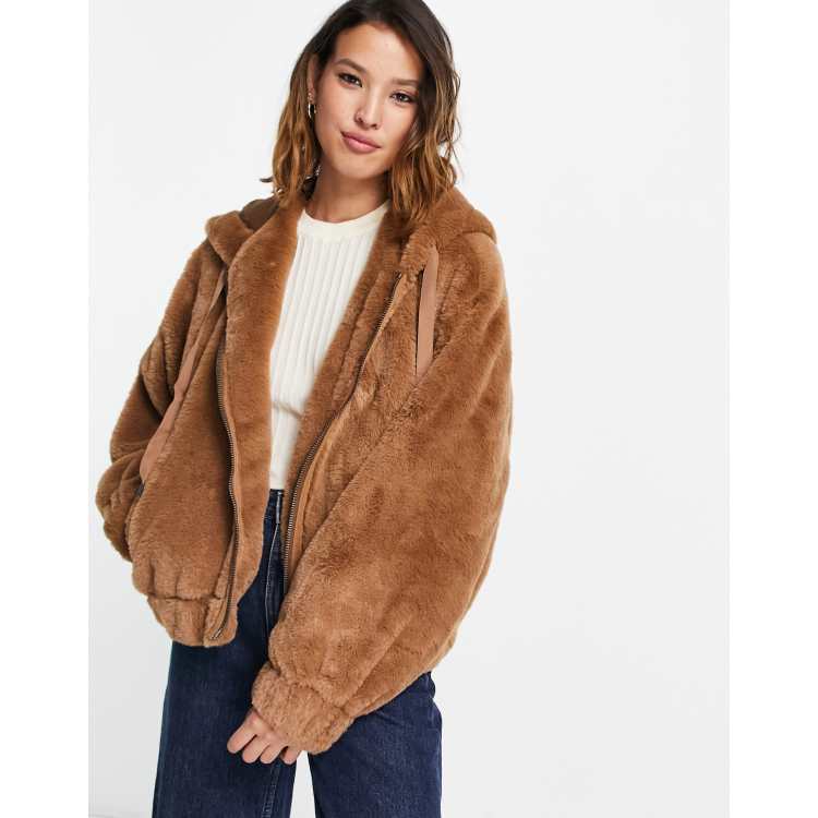 Free people faux hot sale fur bomber