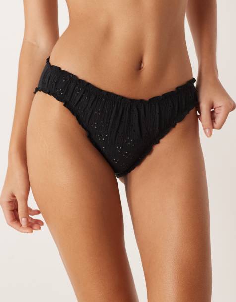 Free People frilly broderie pants in black - view 1
