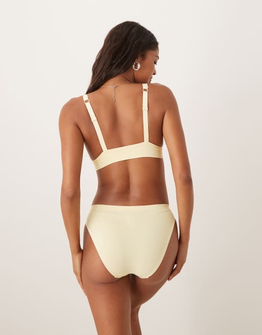 Free People from the start bikini briefs in butter yellow, 3 of 4