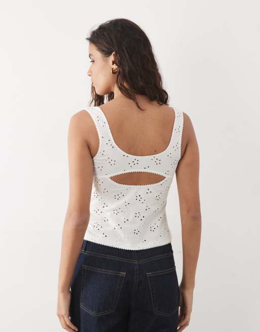 Free People full bloom eyelet cami top in ivory, 4 of 4