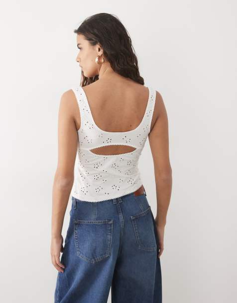 Free People full bloom eyelet cami top in ivory - view 1