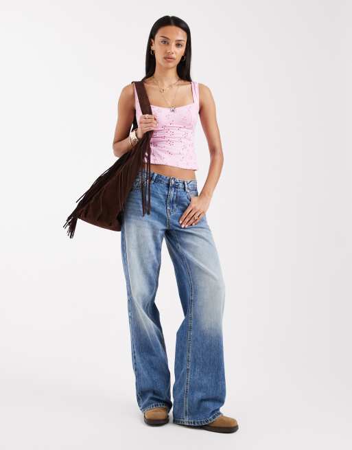 Free People full bloom eyelet cami top in sweet dream, 2 of 4