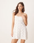 [Free People] Free People Full Bloom pointelle mini slip dress in ivory-White XL IVORY