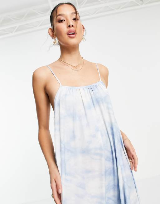 Free People full on maxi slip cami dress with peplum hem in tie dye | ASOS