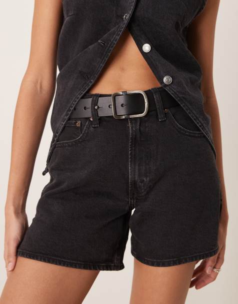 Free People gallo classic leather hip belt in black - view 1